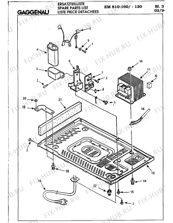 Схема №3 EM810160 с изображением Рамка для микроволновой печи Bosch 00260220