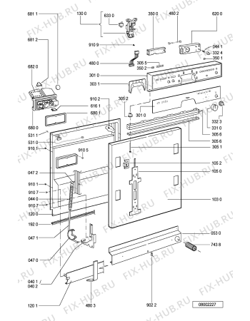 Взрыв-схема посудомоечной машины Etna GVW930RVS/P01 - Схема узла