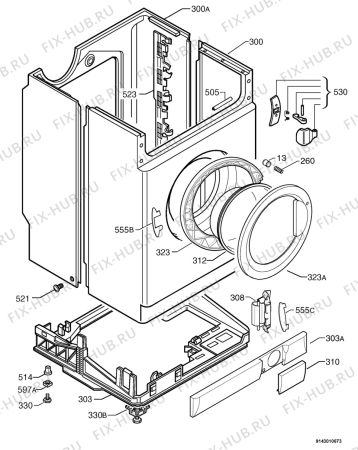 Взрыв-схема стиральной машины Zanussi FM1003 - Схема узла Housing 001