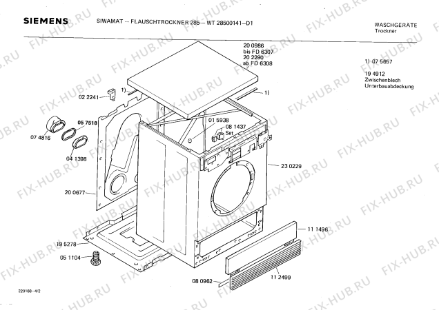 Схема №1 WT28500141 FLAUSCHTROCKNER 285 с изображением Переключатель для сушилки Siemens 00053877