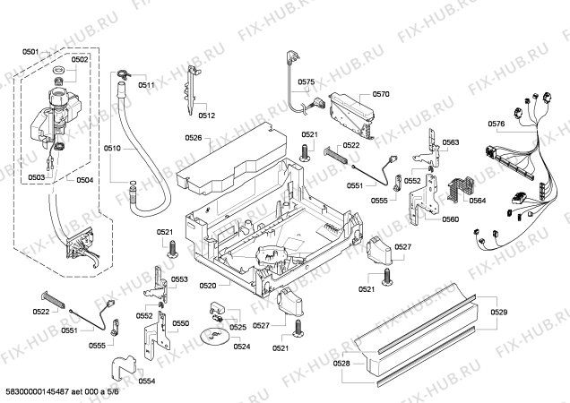 Взрыв-схема посудомоечной машины Bosch SMS69M22EU - Схема узла 05