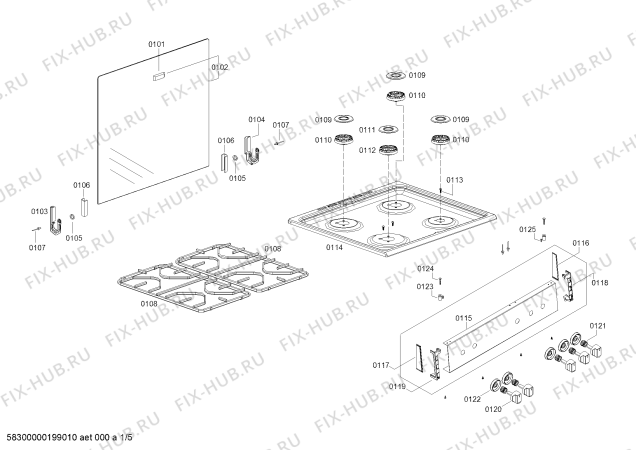 Схема №2 FP101I11SA COCINA COLDEX CX601 INOX с изображением Панель для электропечи Bosch 11018536