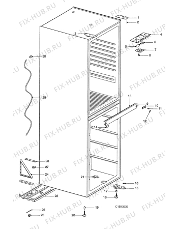 Взрыв-схема холодильника Electrolux KF2677 - Схема узла C10 Cabinet