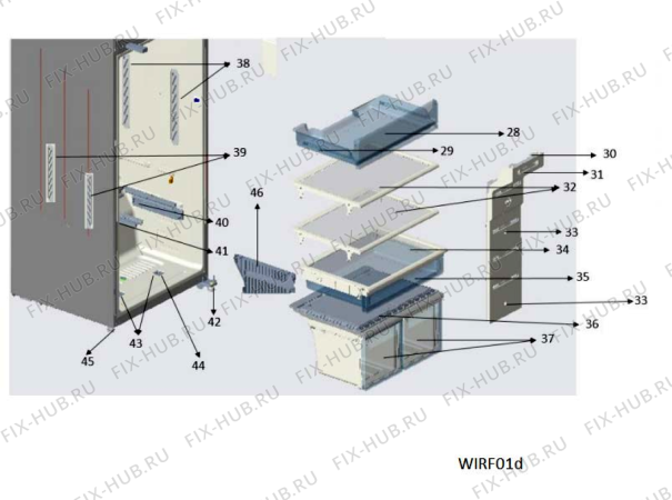 Схема №2 WTMH1752RSS с изображением Всякое для холодильной камеры Whirlpool 488000543274