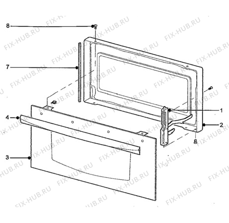 Взрыв-схема плиты (духовки) Electrolux ESI525B - Схема узла H10 Grill door assy