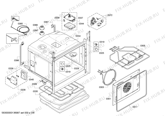 Взрыв-схема плиты (духовки) Bosch HBA78B750C - Схема узла 03