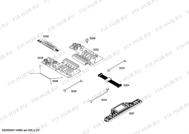 Взрыв-схема плиты (духовки) Bosch PID775L24E IH6.1 - Standard - Схема узла 02