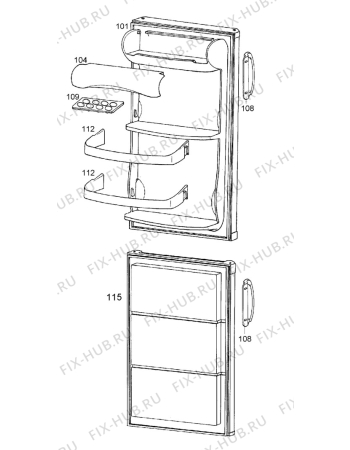 Взрыв-схема холодильника Horn HK31A - Схема узла Door 003