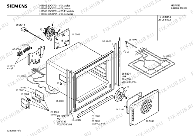 Схема №4 HB66E60CC с изображением Кабель для электропечи Siemens 00265543