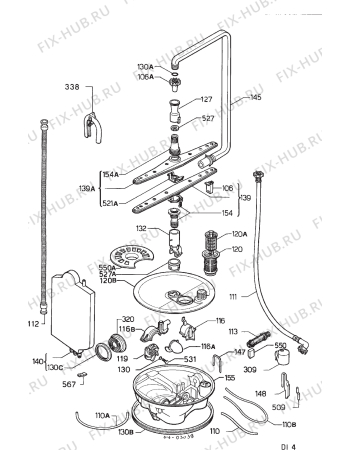 Взрыв-схема посудомоечной машины Arthurmartinelux ASF473 - Схема узла Hydraulic System 272