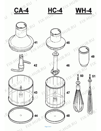 Взрыв-схема блендера (миксера) BRAUN Multiquick - Схема узла 3