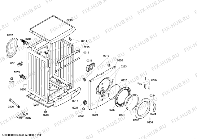 Взрыв-схема стиральной машины Siemens WM14E162GB E 14.16 - Схема узла 02