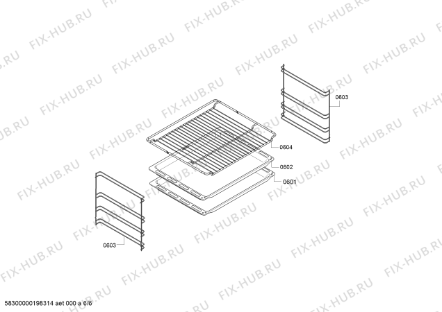 Взрыв-схема плиты (духовки) Bosch HBN231S3R Bosch - Схема узла 06