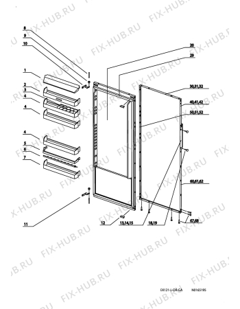 Взрыв-схема холодильника Electrolux EK280.5LIBRSB - Схема узла Door 003