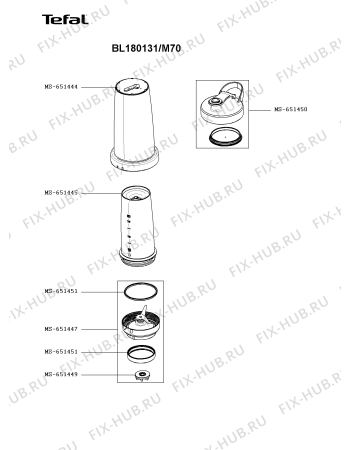 Схема №2 BL180131/M70 с изображением Элемент корпуса для блендера (миксера) Tefal MS-651557