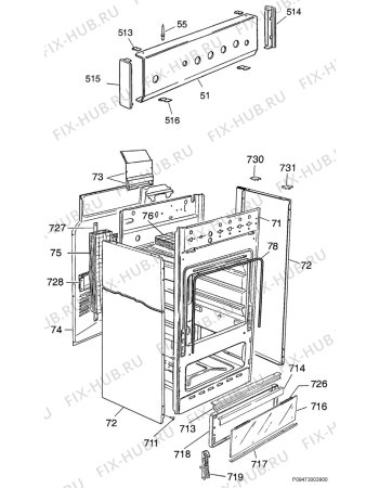 Взрыв-схема комплектующей Zanussi ZX5050E - Схема узла Section 3