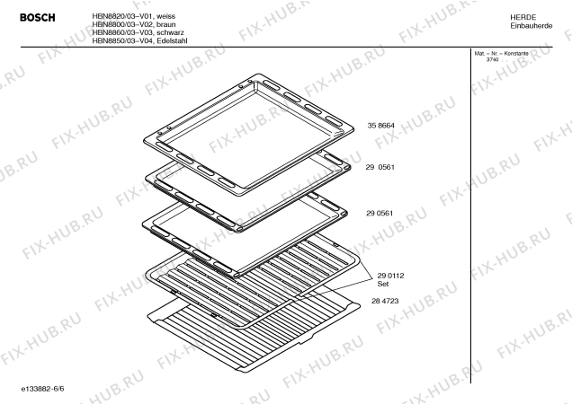 Схема №3 HBN8860 с изображением Инструкция по эксплуатации для плиты (духовки) Bosch 00525053