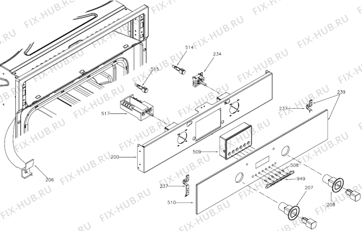 Взрыв-схема плиты (духовки) Gorenje BP8960S (159169, B600PIRO) - Схема узла 04