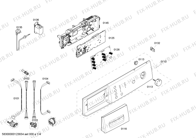 Схема №2 WAE32160NL с изображением Панель управления для стиралки Bosch 00667467