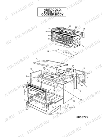 Схема №1 BAM951EMSS (F153233) с изображением Поверхность для плиты (духовки) Indesit C00511855