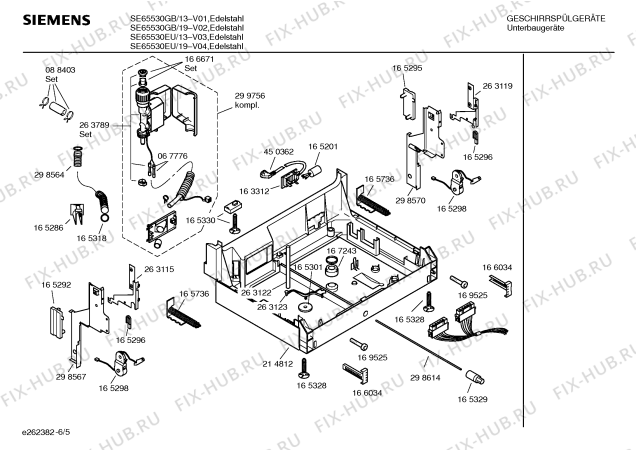 Взрыв-схема посудомоечной машины Siemens SE65530EU - Схема узла 05