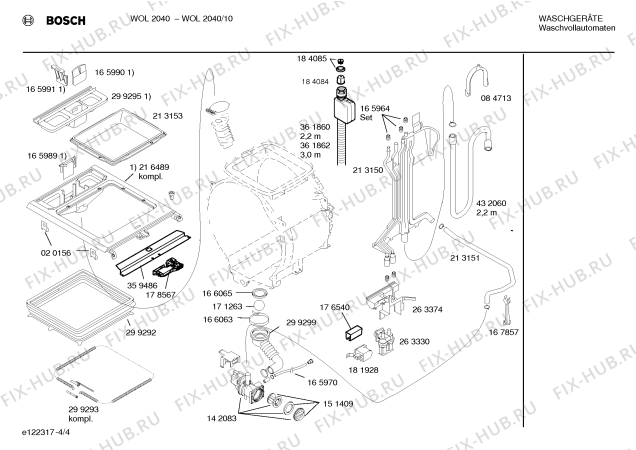 Схема №1 WOL2040 с изображением Инструкция по эксплуатации для стиралки Bosch 00584763