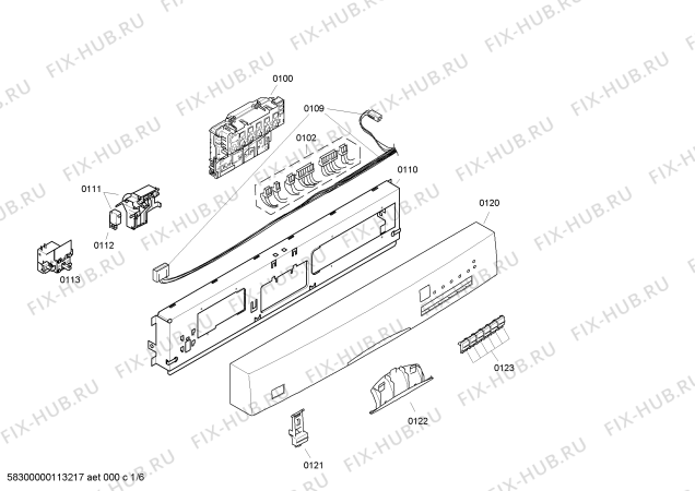 Схема №3 SGS55M82FF с изображением Панель управления для посудомоечной машины Bosch 00440486