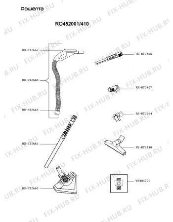 Взрыв-схема пылесоса Rowenta RO452001/410 - Схема узла 6P003294.6P3