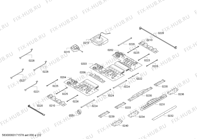 Взрыв-схема плиты (духовки) Siemens EH975SZ17E IH6.1 - Flex - Схема узла 02