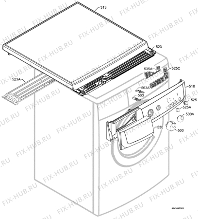 Взрыв-схема стиральной машины Zanussi ZWG3145 - Схема узла Command panel 037