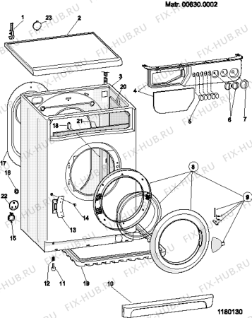 Схема №2 WS63XIT (F024452) с изображением Инструкция по обслуживанию для стиралки Indesit C00076757