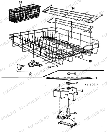 Взрыв-схема посудомоечной машины Husqvarna Electrolux QD92I - Схема узла W20 Baskets