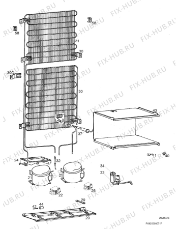 Взрыв-схема холодильника Privileg 956027_4770 - Схема узла Cooling system 017