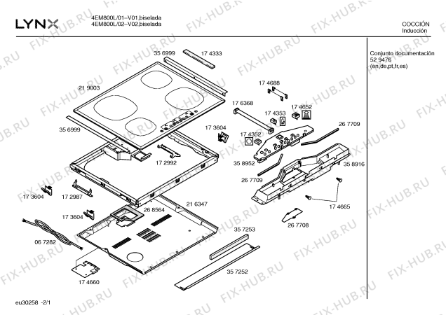 Схема №1 4EM800L TC 2I с изображением Инструкция по эксплуатации для плиты (духовки) Bosch 00529476