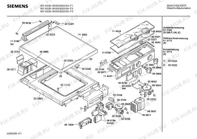 Схема №3 WV653025 WV6530 с изображением Панель для стиральной машины Siemens 00119728