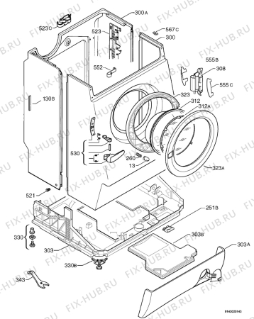 Взрыв-схема стиральной машины Electrolux EWN1640 - Схема узла Housing 001