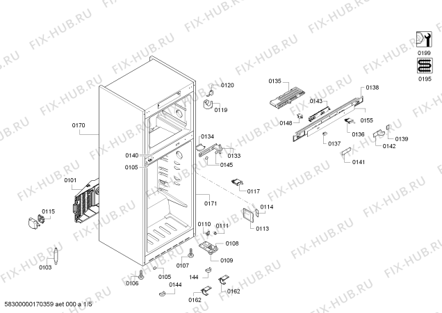 Схема №3 KDN56SM40N с изображением Дверь для холодильника Bosch 00712269