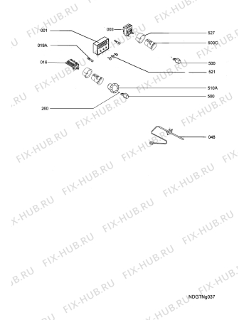 Взрыв-схема плиты (духовки) Electrolux EOB3635X - Схема узла Functional parts