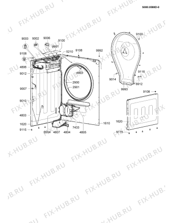 Взрыв-схема стиральной машины Whirlpool TRA 5070 RE - Схема узла