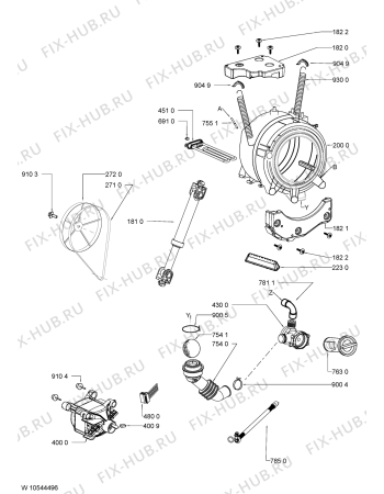 Схема №1 FL 9125 с изображением Рукоятка для стиралки Whirlpool 481010430658