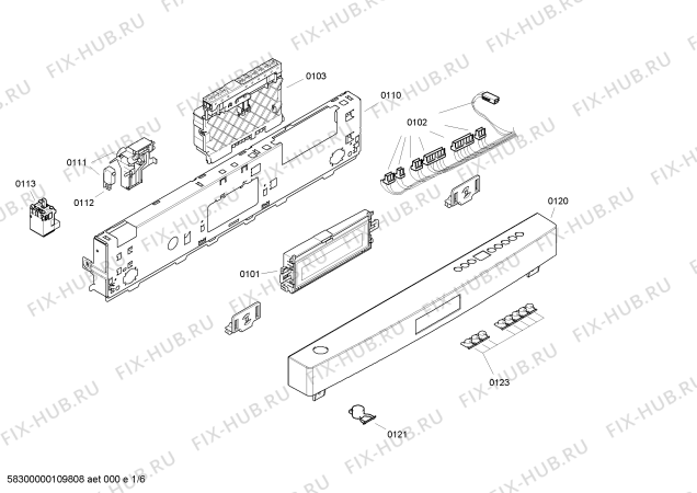 Схема №4 SE25T251II с изображением Передняя панель для посудомойки Siemens 00445363