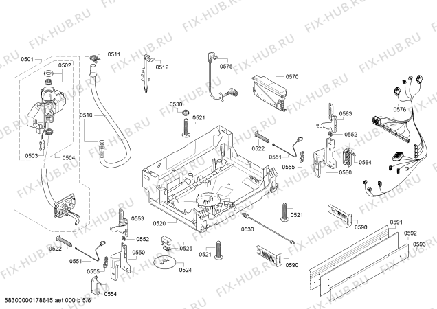 Схема №1 SN45L501EU Party с изображением Панель управления для посудомойки Siemens 00742226
