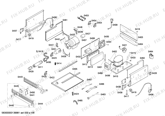 Взрыв-схема холодильника Gaggenau RF463200AU - Схема узла 04