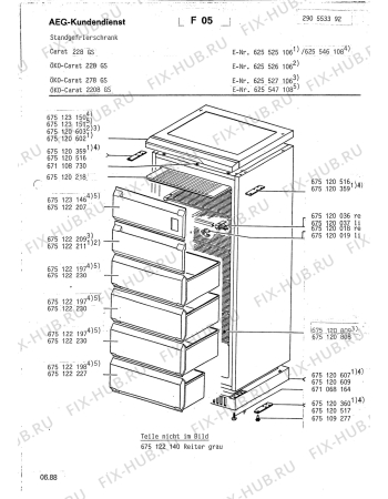 Взрыв-схема холодильника Aeg CARAT 278 GS - Схема узла Housing 001