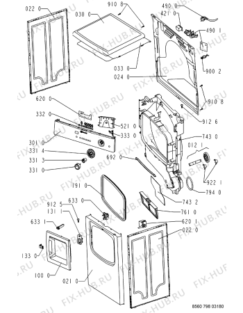 Схема №1 TA PLATINUM 7C Di с изображением Декоративная панель для электросушки Whirlpool 480112100145