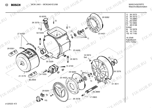 Схема №3 WOK2401EU WOK2401 с изображением Инструкция по эксплуатации для стиральной машины Bosch 00522771