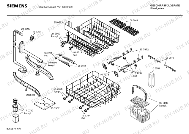 Взрыв-схема посудомоечной машины Siemens SE24031GB - Схема узла 06