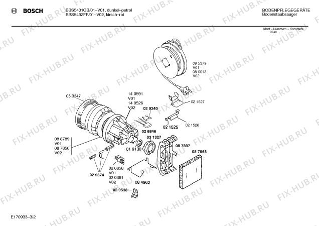 Схема №2 BBS5492FF OPTIMA 54 с изображением Кнопка для пылесоса Bosch 00152198