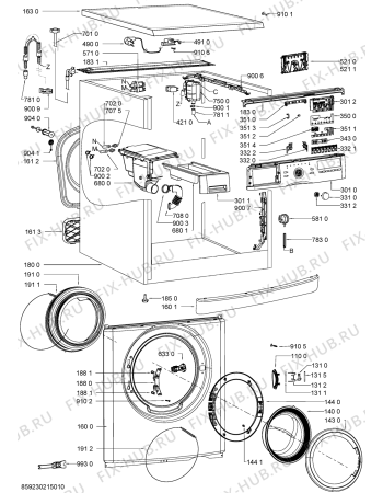 Схема №2 WWDC6210 (F091407) с изображением Электропроводка для стиралки Indesit C00366295