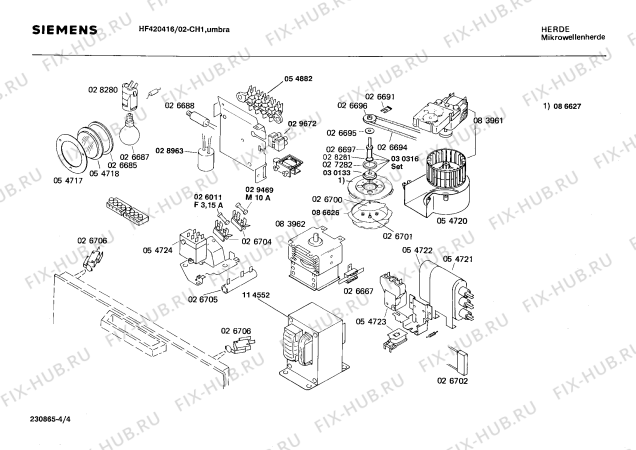 Схема №1 H6840G0FF F-6180.12 с изображением Вентиляционная решетка для свч печи Siemens 00116668